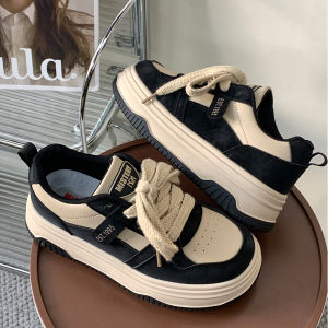 Womens Sporty Casual Shoes Thick Bottom Heightening Student Versatile White Sneakers Leisure Shoes Comfortable round Toe