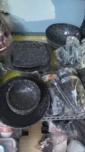 Chén cơm chén ăn chè miệng loe chén súp melamine cao cấp vân đá đen C0 16 - Ø 12.0 x 4.9 cm