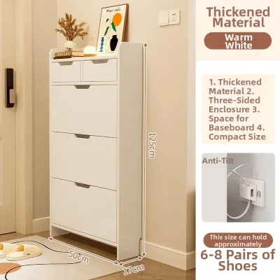 LUTUMEI | Ultra-thin Slanted Door Entry Shoe Rack
