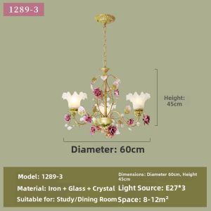 MEIYUAN | Country Rustic Chandeliers Iron Floral