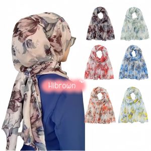 180cmx90cm tudung Fashion Cotton Shawl Murah Simple Voile Scarf Corak Muslim Hijab