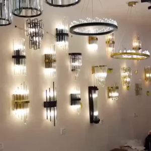 Ánh sáng sang trọng pha lê phòng khách Đèn tường sau hiện đại TV Tường Đèn hành lang phòng ngủ nền tường sáng tạo cạnh giường ngủ Tường Đèn Internet người