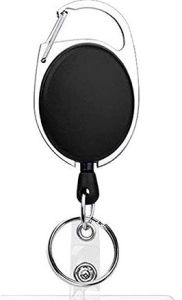Retractable Badge Reel Holders Metal Heavy Duty With Carabiner Belt Clip And Key Ring For ID Card Name Holder And Keychain
