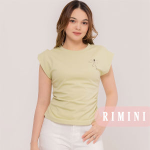 RIMINI - Bluss lengan Pendek Casual Wanita Coquette Rhinestones Size XS-XL - Heejin Top CC30795-1