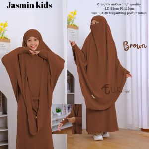 Gamis Anak Perempuan Tanggung Jasmin kids Baju Anak bahan cringkle airflow high quality by ulfashion