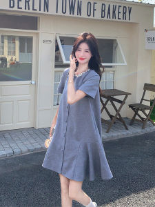 French Style Beaded Collar Short Dress Womens Spring Autumn Miu Style Beautiful Ageless Lace Trim Skirt Casual Loose Waist