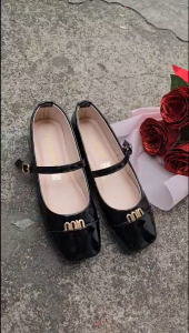 Giày búp bê nữ MVSHOSE - giày quai hậu mac min đồng đế bệt da bóng mềm êm 116