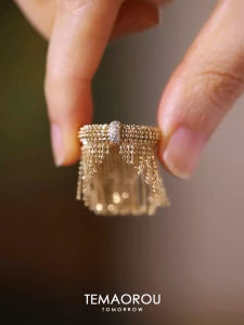 แหวนทองคำ K สำหรับผู้หญิง แหวนนิ้วชี้ แหวนนิ้วชี้สุดหรูหรา แหวนสไตล์ย้อนยุค เครื่องประดับแฟชั่น แหวนทรงเรขาคณิต