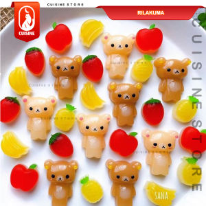 Cetakan silikon puding coklat Jelly Fondant Bentuk Rilakkuma Beruang Japan 11 Lubang Karakter lucu