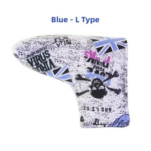 Custom Graffiti British Flag and Red Lips Pattern Textured PU Thickened Fleece Golf Putt Cover