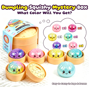 Sparkle Bun Squishy Toy Slow Rebound Stress Relief Squeeze Ball Soft With Bead&Steamer Fidget Toy for Anxiety Relief Sensory Toy