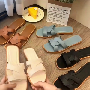 YooWoo sendal slop/sandal rumah / sandal wedges baru /Sandal Wanita /Fashion Korea Import Real Pict