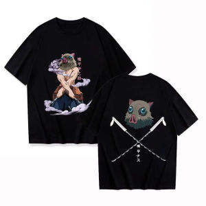 Bandai | 2026 Anime Demon Slayer ‌Hashibira Inosuke‌ T Shirt Summer pure Cotton Mens Women Streetwear Casual Trendy Short Sleeve Tops