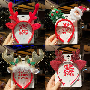 Christmas Santa Claus Headband Festive Decorations Forest System Deer Antlers Cute Hairpin Holiday Gift Hair Accessories
