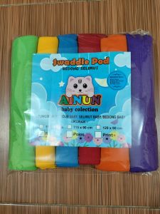 Promo Bedong Bayi AINUN UK 110X90cm isi 6 pcs Banyak Varian warna