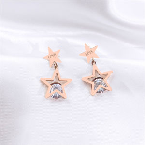 ต่างหูคริสตัลดาวทรงห้าแฉกว่างสำหรับผู้หญิง ต่างหูทรงห้าแฉกแบบใหม่ที่หรูหราและอเนกประสงค์ ต่างหูแบบห้อยหู