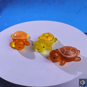 MAINAN KOLEKSI KURA-KURA GLOW IN DARK SUPER MINI 1.1X0.7CM BISA UNTUK DEKORASI KECANTIKAN KUKU WARNA WARNI UNIK LUCU