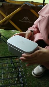 MOUNTAINHIKER outdoor camping heating steam convenient storage lunch box aluminum silver lunch box coated lunch box 650ml cookware set