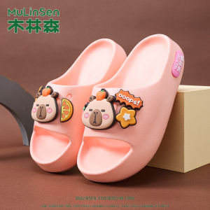 Wooden Forest Childrens Indoor Slippers Anti-Slip Comfortable Cotton Slippers for Boys And Girls Cartoon Animal Patterns