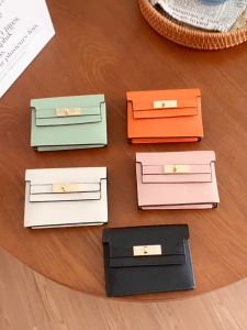 MOUSSON  กระเป๋าสตางค์ผู้หญิงแฟชั่นเกาหลีช่องเก็บการ์ดหลายช่องกันขโมยกระเป๋าใส่การ์ดสไตล์ออร์แกนเรียบง่าย