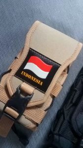 Sarung Hp logo INDONESIA double slot / Dompet Sarung Hp Tactical/Wadah HP ikat Pinggang | Bisa COD