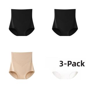 Miiow | High Waist Ice Silk Triangle Panties Womens Seamless Tummy Control Butt Lifting Underwear Comfortable Cotton Crotch Briefs