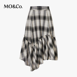 MO&Co. | Puffy A-line Silhouette Plaid Midi Skirt