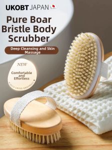 UKOBT | Soft Bristle Hog Bristle Long Handle Body Brush