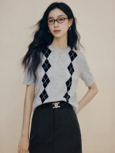 FAMANXUAN | College Style Diamond Knitted Sweater