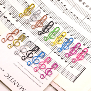 9pcs Creative Cute Paper Clips Musical Note Paperclip 20pcs Multicolor Metal Memo Bookmarks Index Office School Stationery clips