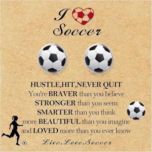 Round Basketball Baseball Soccer Football Glass Stud Earrings With Inspirational Card Gift Sport Jewelry