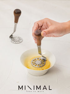 Manual Baby Food Potato And Yam Masher Stainless Steel 304 Butter Knife Spread Knife Home Use Kitchen Tools Wooden Handle