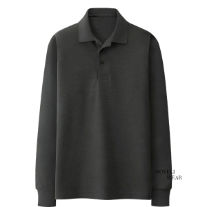 Noveli wear - Kaos Kerah Pria Polo Shirt Pique Lengan Panjang | Kaos Seragam Polos Dewasa M - XXL