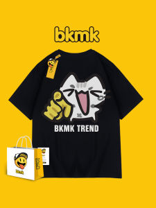 bkmk | Cute Cat Print T-Shirt Mens Loose Short Sleeve Summer Top Cotton