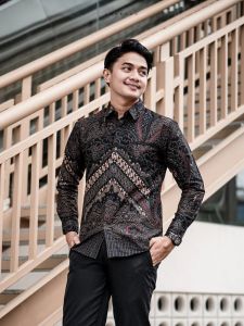 (COD) KEMEJA BATIK PRIA LENGAN PANJANG BAJU BATIK PRIA BAJU BATIK PRIA TERBARU 2025