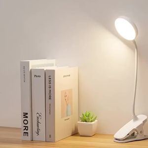 USB Rechargeable Table Lamp Led Mini Desk Reading Book Light with Folding Clamp Eye Protection for Office Kids Bedroom Dormitory