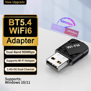 AX900 USB WiFi 6 Bluetooth 5.4 Adapter 2 in1 Dongle Dual Band 2.4G/5GHz Network Wireless Receiver Driver-free For Windows 10/11