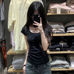 SUHUIQIAN | Body Shaping Round Neck T Shirt for Petite Women Cotton