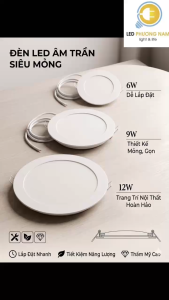 [Giá Hủy Diệt] BÓNG ĐÈN LED ÂM TRẦN TRÒN 6W - 9W - 12W - 18W