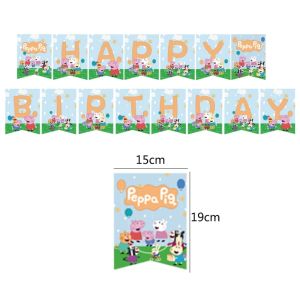 Hasbro | 96/60/21Pcs Peppa Pig Birthday Party Decoration Disposable Tableware Tablecloth Plates Cups Napkin Gift Bags Party Supplie Set