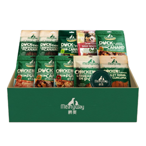 MEATYWAY | Chicken & Duck Jerky Teeth Training Treats for Dogs