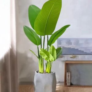 37-77cm Artificial Banana Tree Tropical Palm Plants Fake Bird of Paradise Tree Plastic Musa Leaves For Home Office Garden Decor