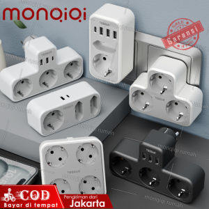 Tessan Stop kontak Wall Socket Extender Adapter dengan 6 in 1 （3 Outlet +2USB+1Tipe C (5V 3A)）