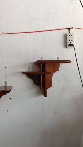 Bộ 3 kệ thờ công giáo sole màu nâu  trang trí kệ thờ công giáo hai kệ sole 2 bên 1 kệ ở giữa size 30cm( nâu gỗ MDF)