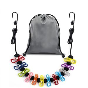 Retractable Portable Clothesline for Travel with 12 Clothes Clips Indoor Drying line Outdoor Camping Clothesline Accessories