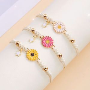 ❤️【Ready&COD】Gelang SunFlower Astetic/Gelang bunga matahari daisy segar kecil baru model serbaguna gelang anyaman tangan/Gelang pasangan/Gelang persahabatan/Gelang matahari/Gelang couple matahari