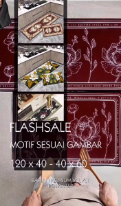 KESET NEW MOZAIK PREMIUM BAHAN CRYSTAL VELVET SERAP AIR DAN ANTISLIP 1 SET DAPAT 2 PC