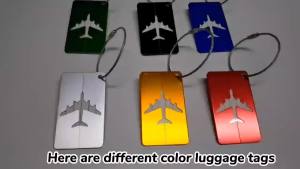 Metal Travel Luggage Tags Business Card Holder Aluminum Travel ID Tag With Loop for Backpacks Luggage Baggage Identifier