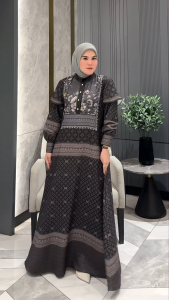 BELIFI | Theodora Empire Dress Gamis Mewah Motif Klasik Pakaian Wanita Elegan