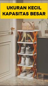 Rak Sepatu Model X Rak Sepatu Susun Rak Sendal Rak Plastik Tingkat Serbaguna Kokoh Tahan Lama